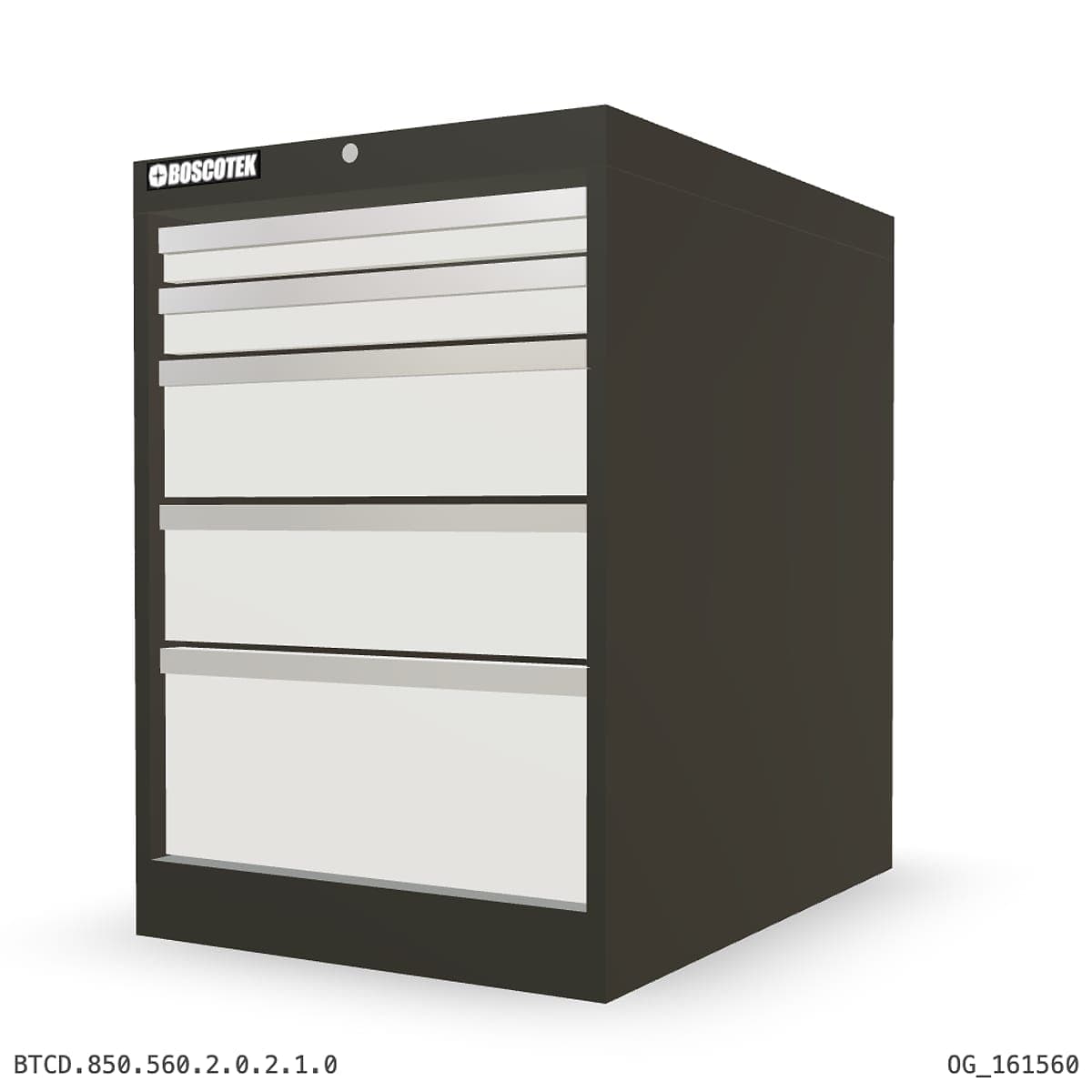 HD Cabinet 560W × 850H — D Series, 5-Drawer by Boscotek