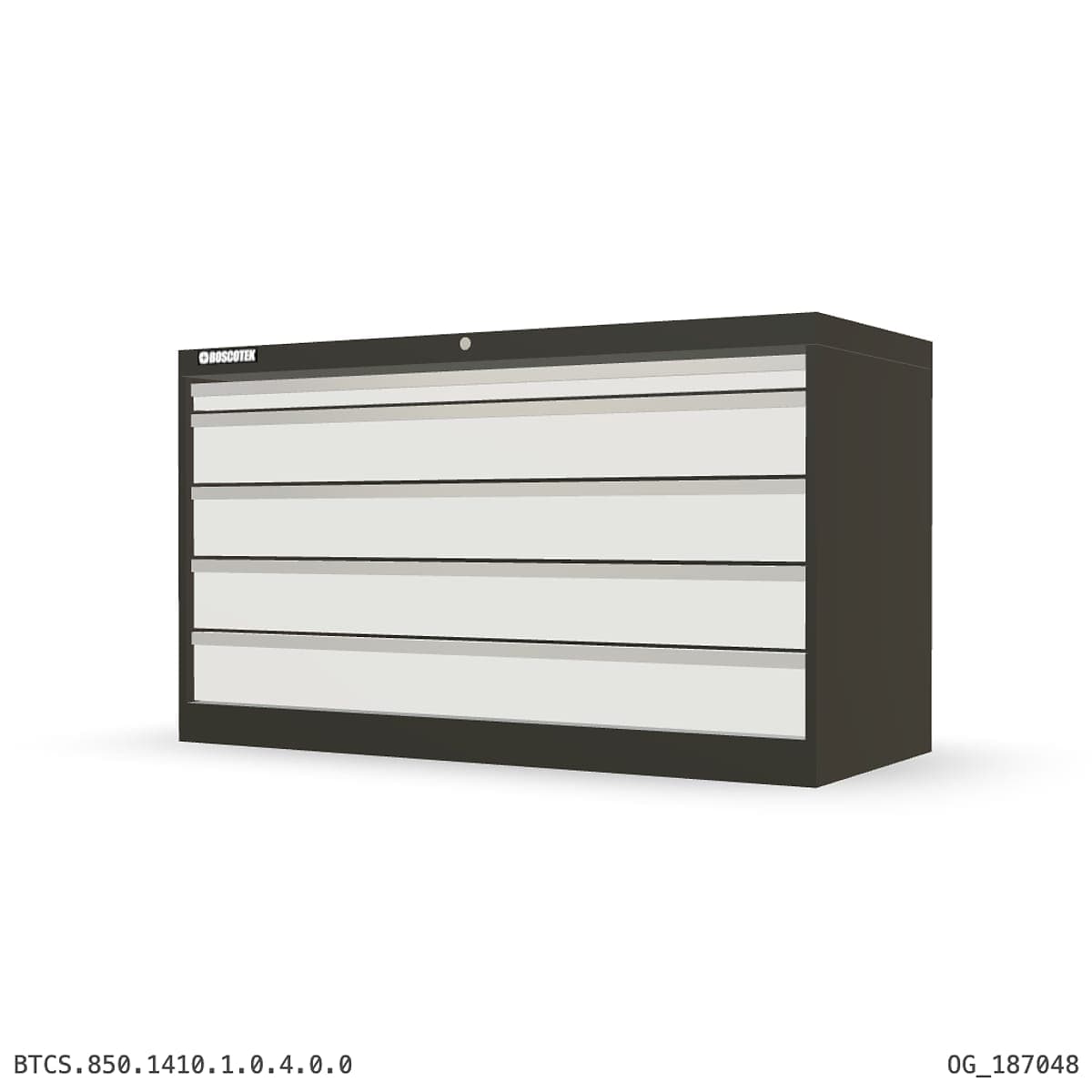 HD Cabinet 1410W × 850H — S Series, 5-Drawer by Boscotek