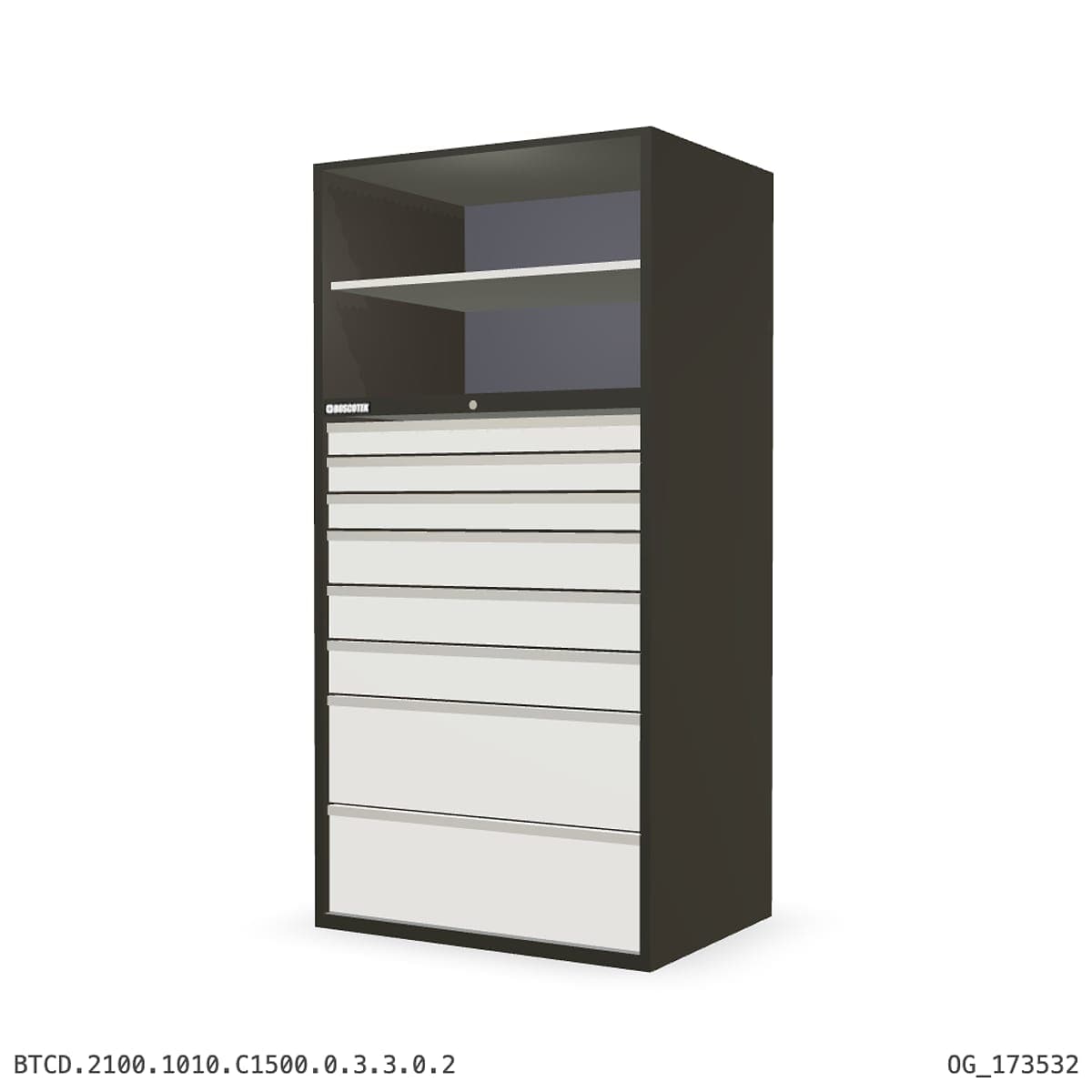 Combination Cabinet 1010W × 2100H — D Series, C1500 Drawer Bay by Boscotek