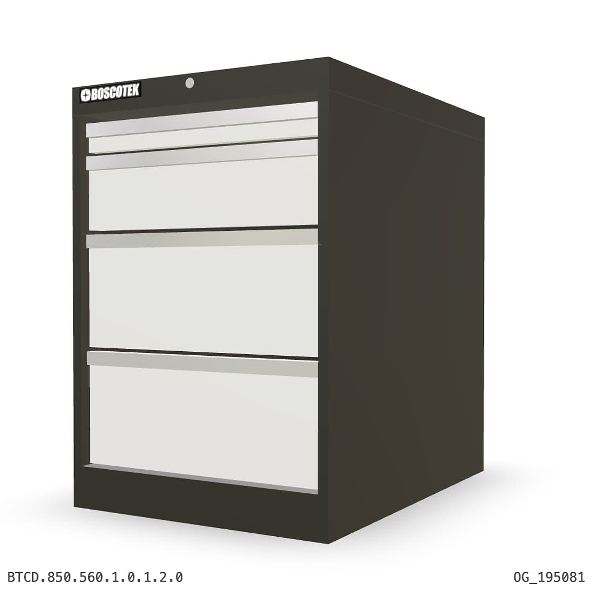 HD Cabinet 560W × 850H — D Series, 4-Drawer by Boscotek