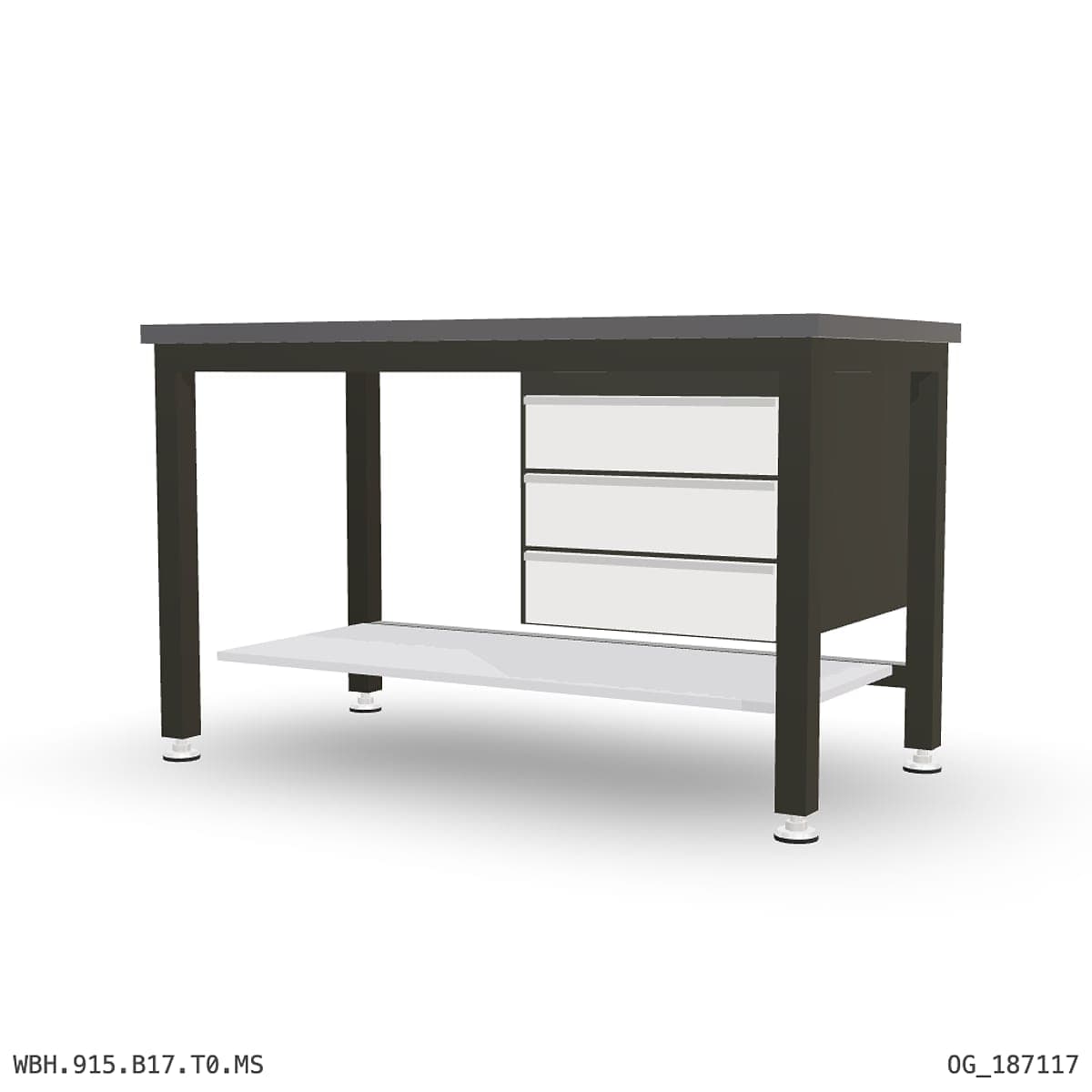 Heavy Duty Workbench 1500mm — 2mm Mild Steel, under-bench storage by Boscotek