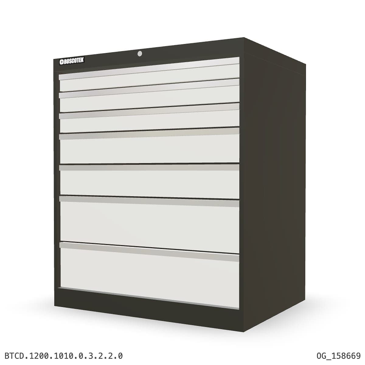 HD Cabinet 1010W × 1200H — D Series, 7-Drawer by Boscotek