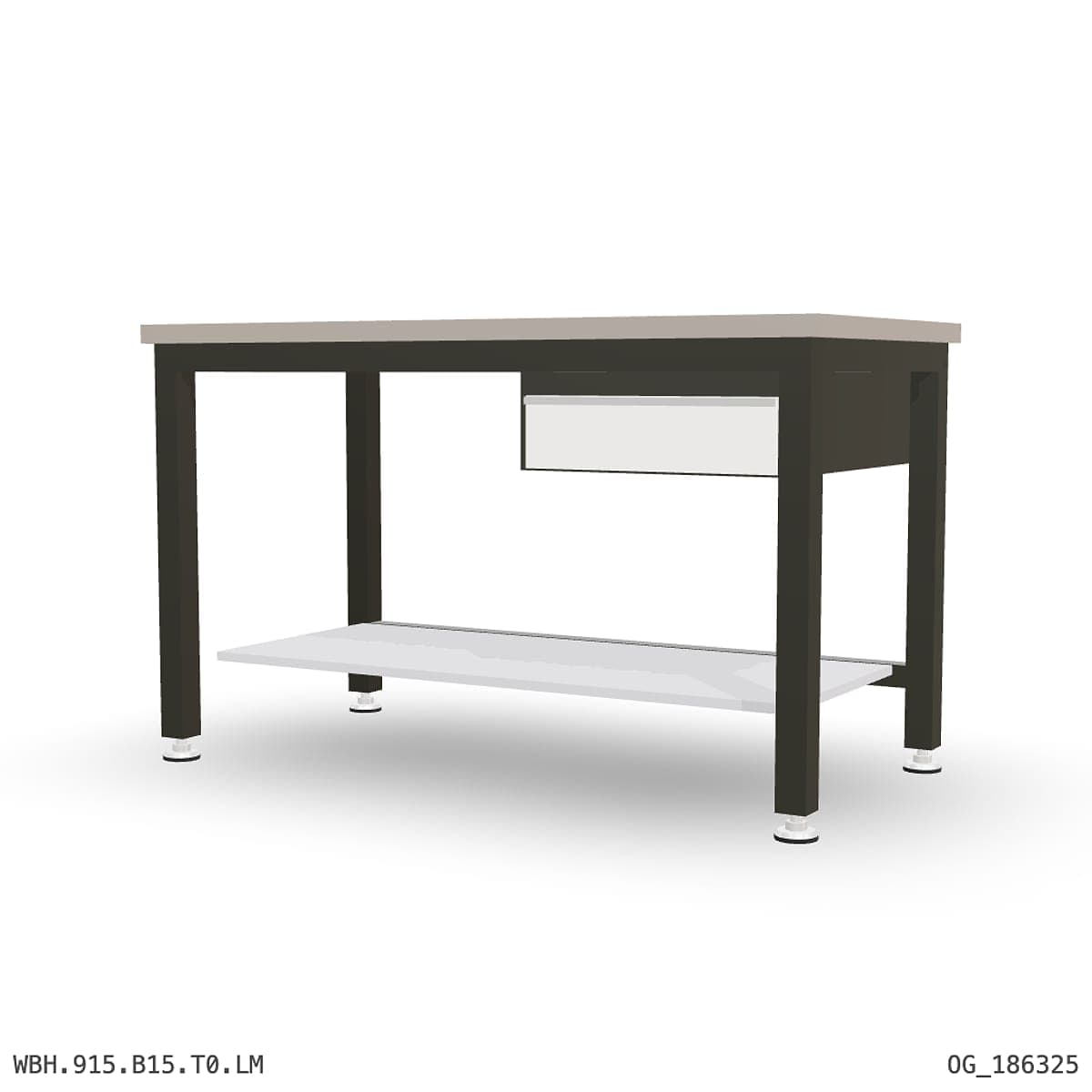 Heavy Duty Workbench 1500mm — Laminated Timber (42mm HDF), under-bench storage by Boscotek