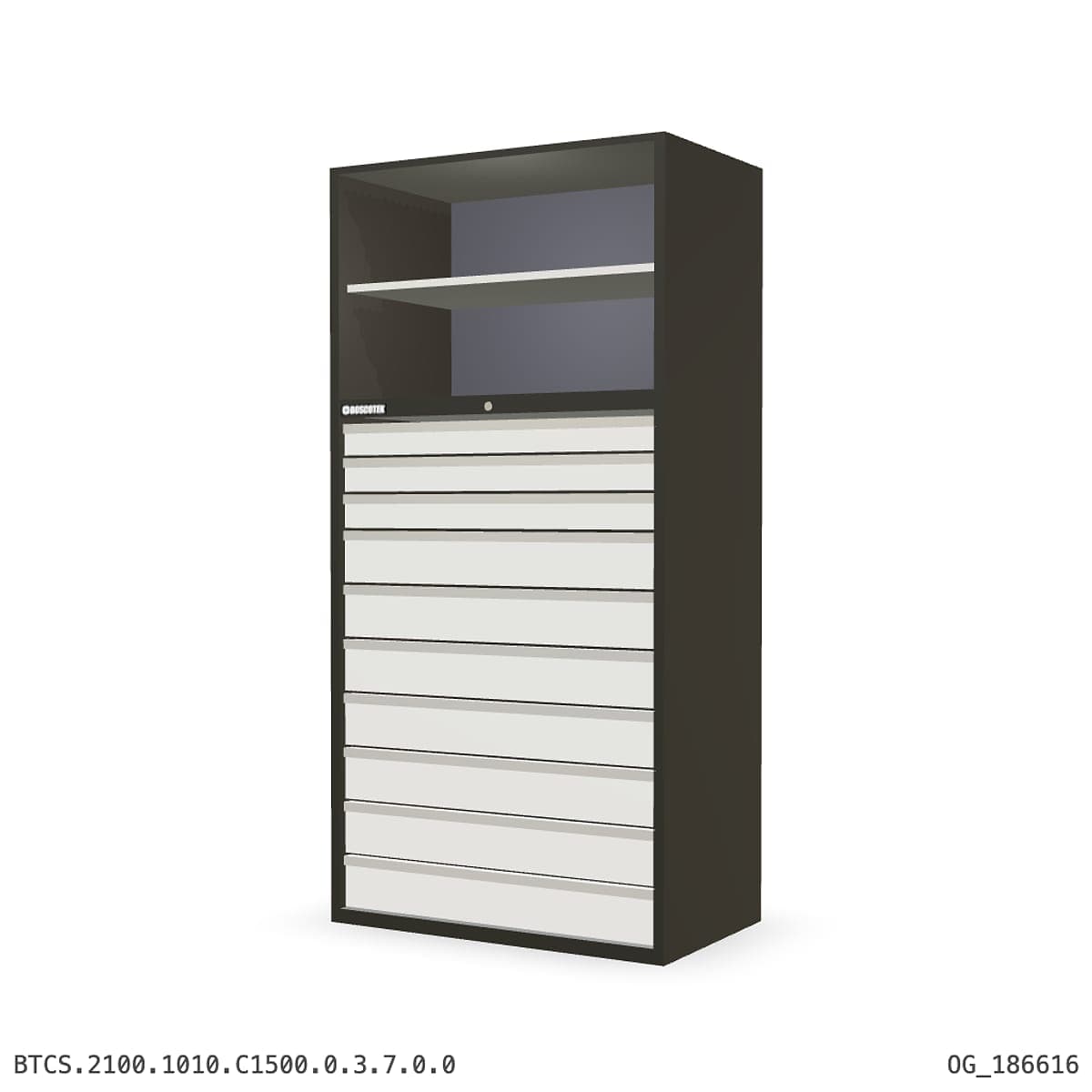 Combination Cabinet 1010W × 2100H — S Series, C1500 Drawer Bay by Boscotek