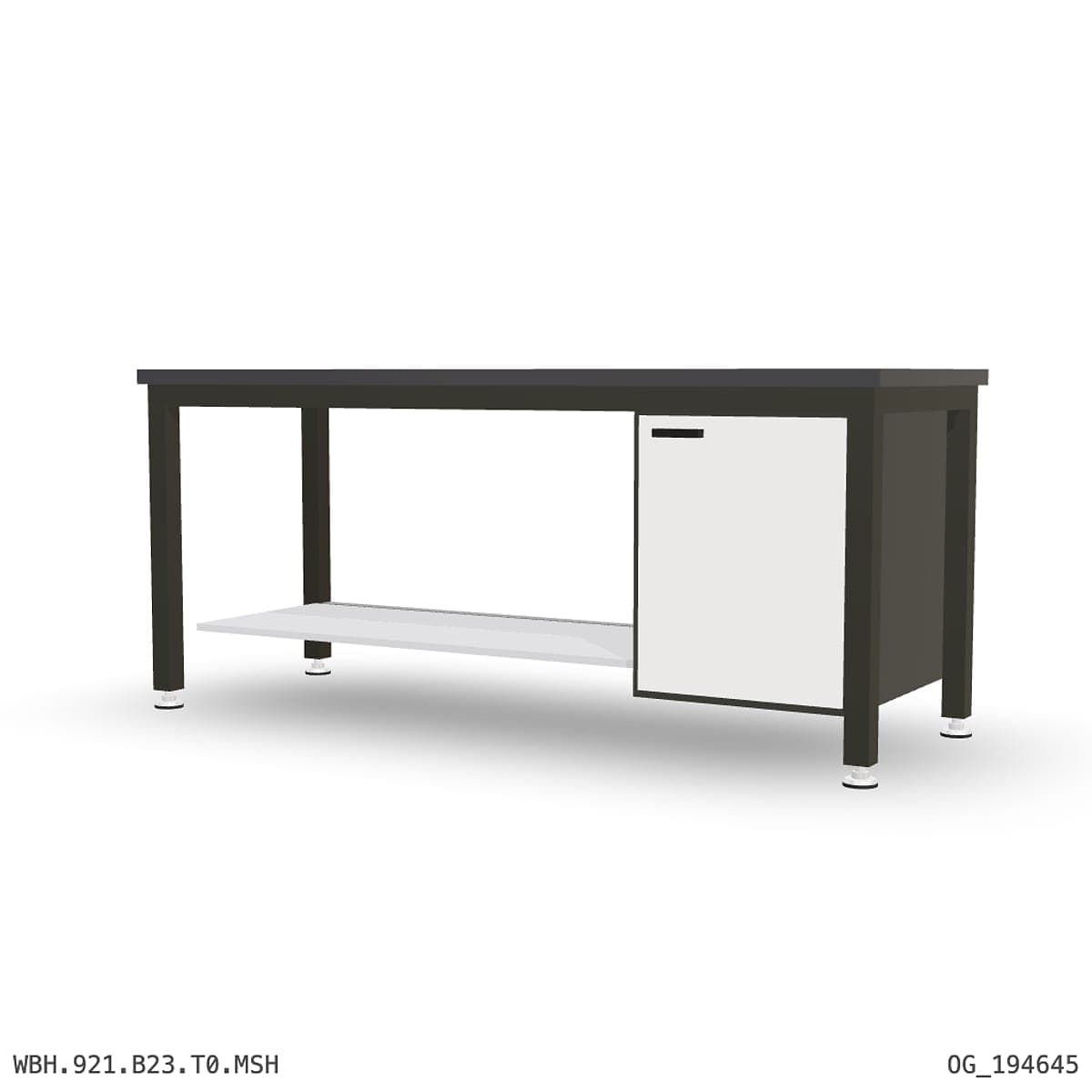 Heavy Duty Workbench 2100mm — 3mm Mild Steel (Heavy), under-bench storage by Boscotek