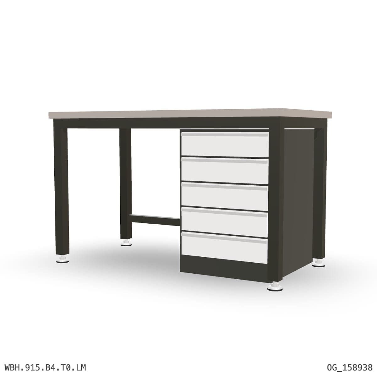 Heavy Duty Workbench 1500mm — Laminated Timber (42mm HDF), under-bench storage by Boscotek
