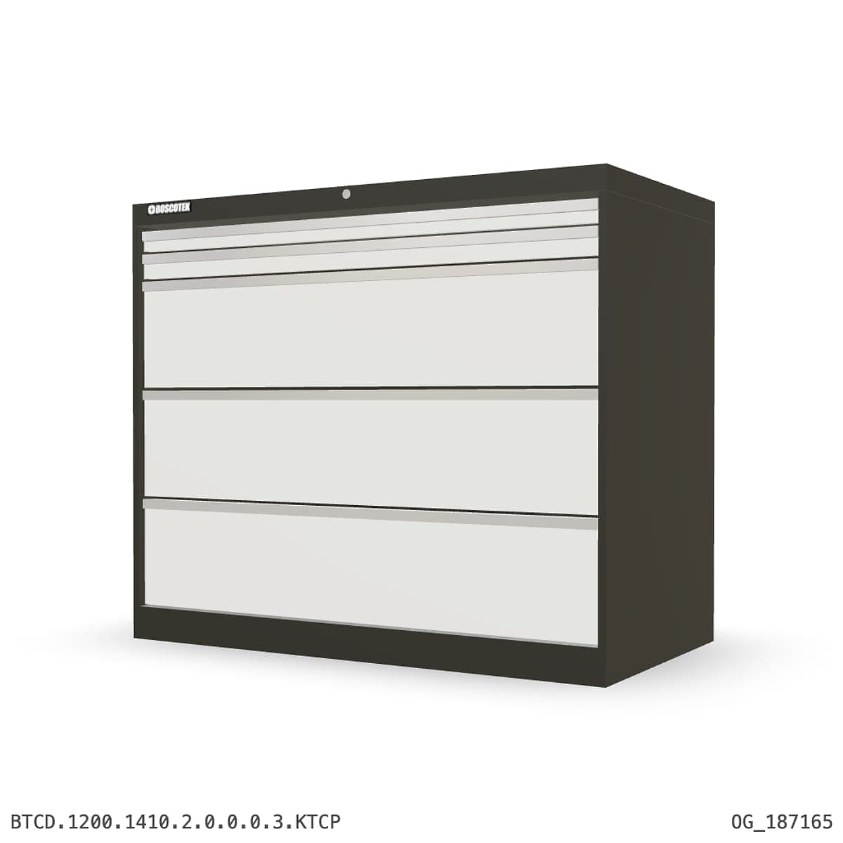 HD Cabinet 1410W × 1200H — D Series, 5-Drawer by Boscotek