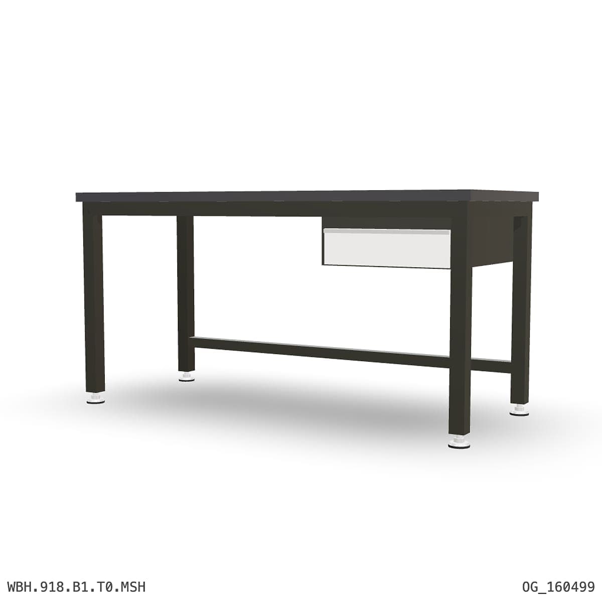 Heavy Duty Workbench 1800mm — 3mm Mild Steel (Heavy), under-bench storage by Boscotek