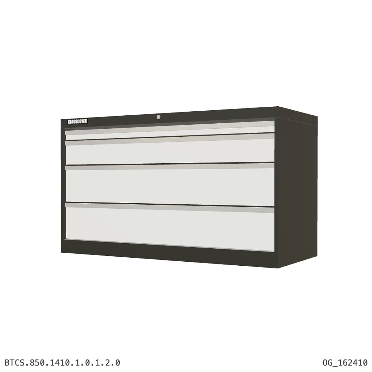HD Cabinet 1410W × 850H — S Series, 4-Drawer by Boscotek