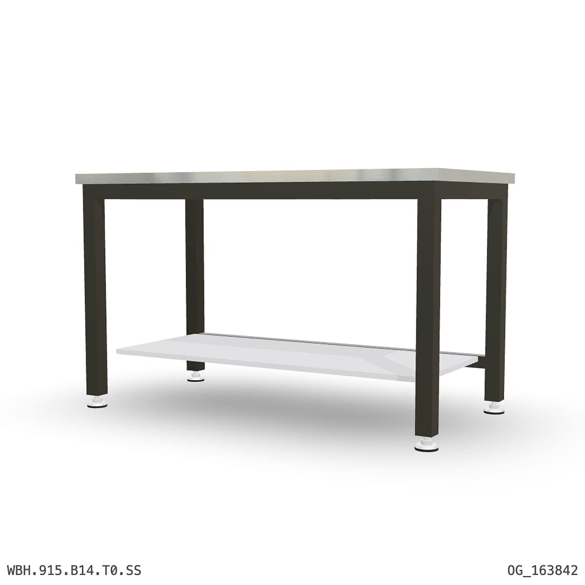 Heavy Duty Workbench 1500mm — Stainless Steel (1.2mm 304), under-bench storage by Boscotek