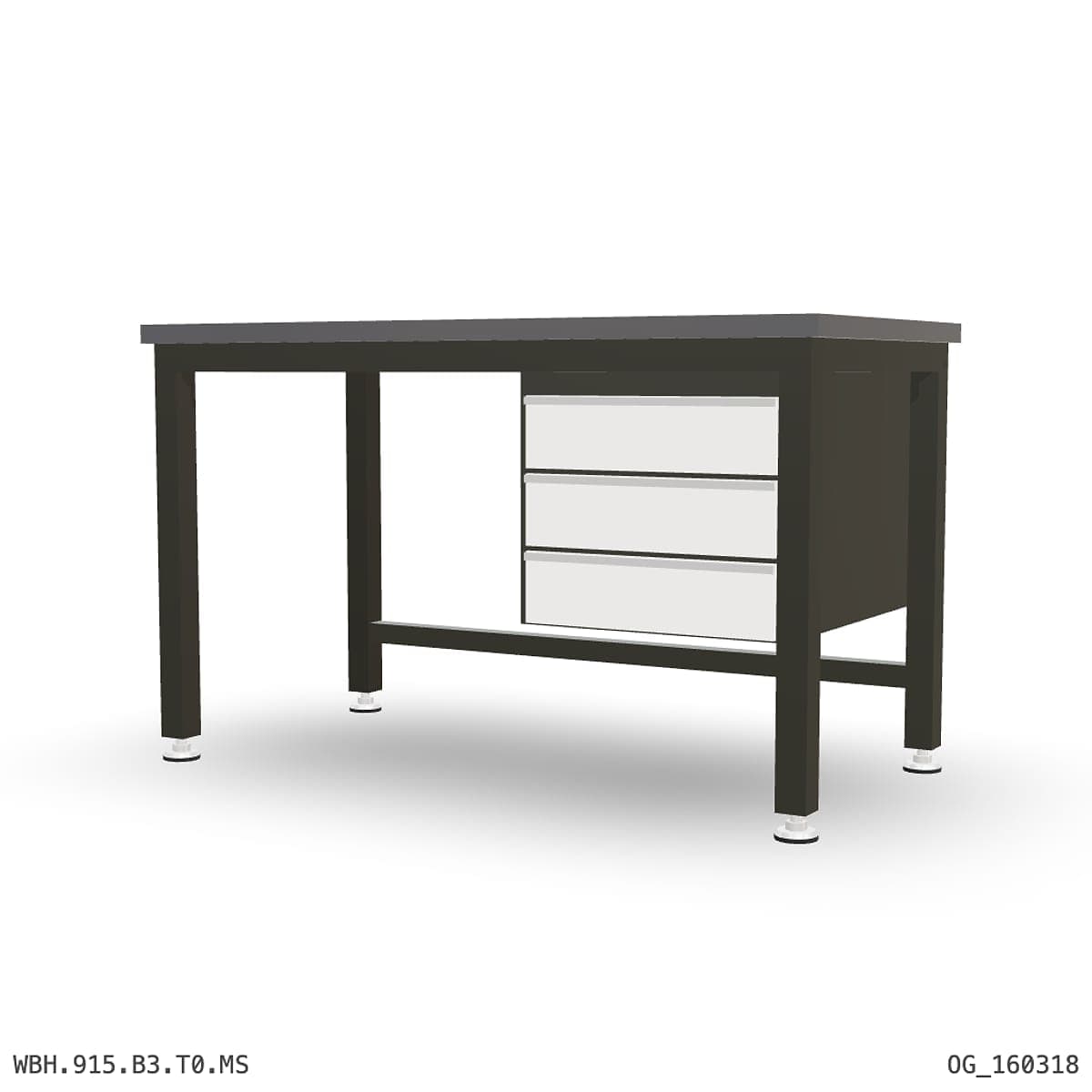 Heavy Duty Workbench 1500mm — 2mm Mild Steel, under-bench storage by Boscotek
