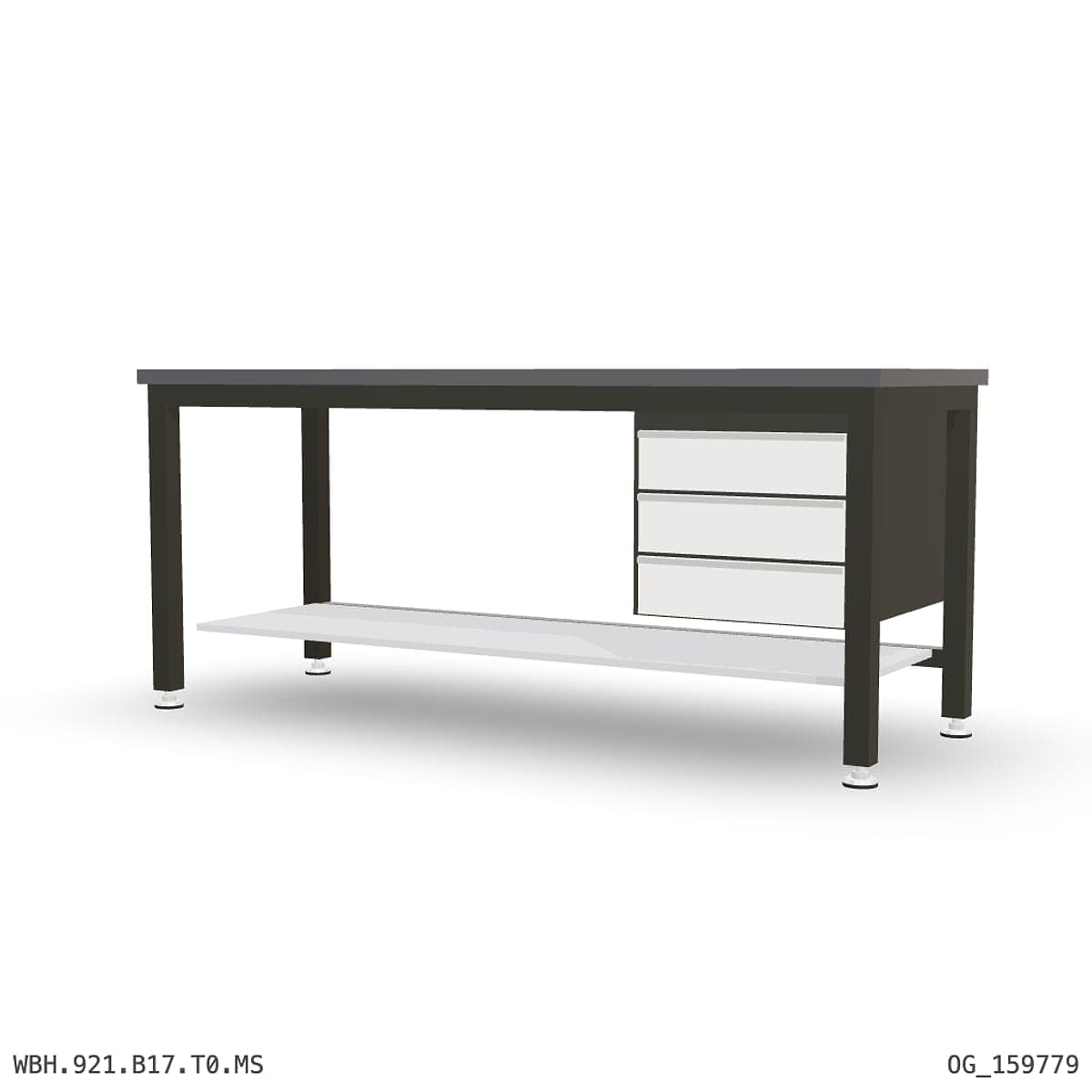 Heavy Duty Workbench 2100mm — 2mm Mild Steel, under-bench storage by Boscotek