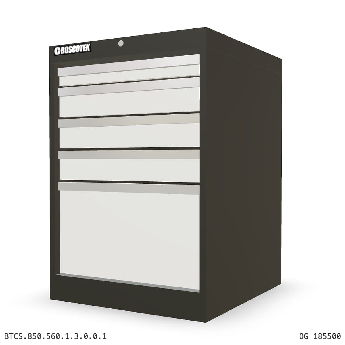 HD Cabinet 560W × 850H — S Series, 5-Drawer by Boscotek