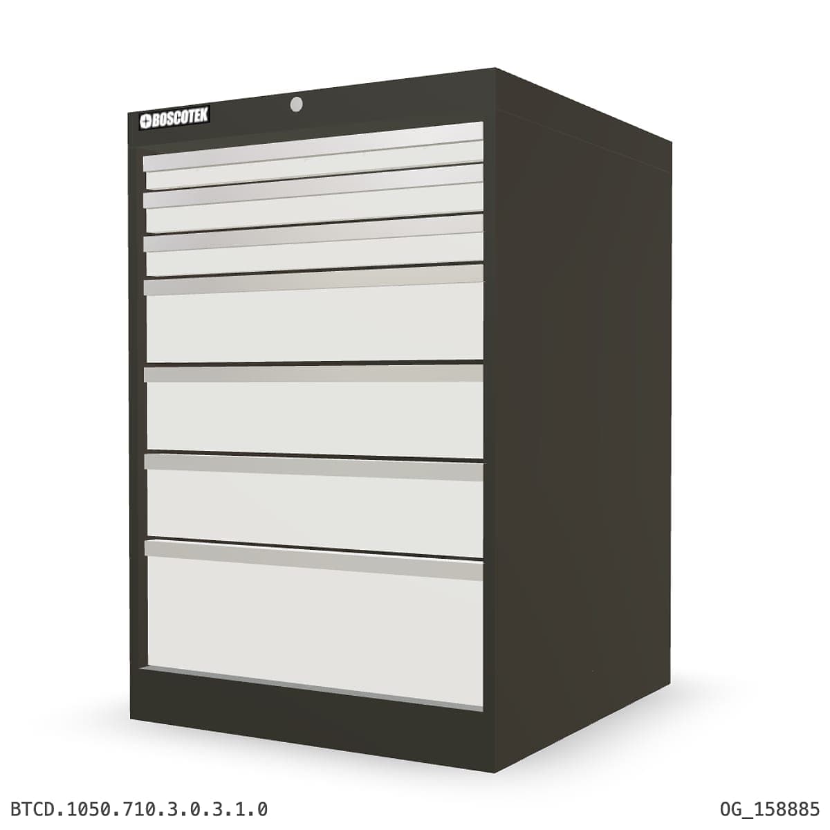 HD Cabinet 710W × 1050H — D Series, 7-Drawer by Boscotek