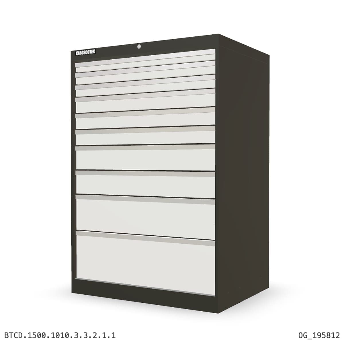 HD Cabinet 1010W × 1500H — D Series, 10-Drawer by Boscotek
