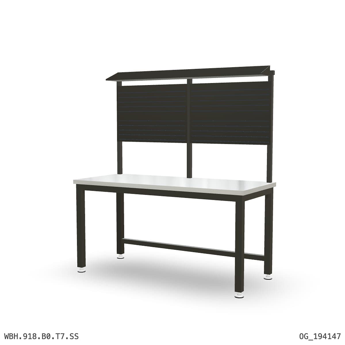 Heavy Duty Workbench 1800mm — Stainless Steel (1.2mm 304), overhead shelving by Boscotek