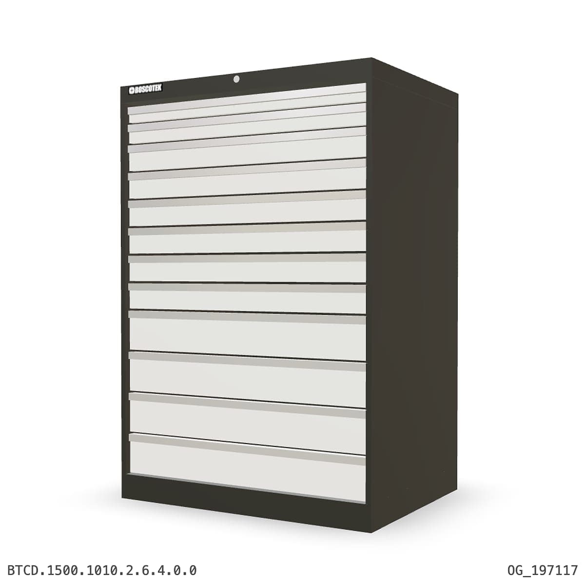 HD Cabinet 1010W × 1500H — D Series, 12-Drawer by Boscotek