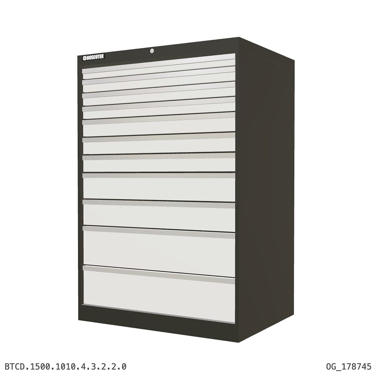 HD Cabinet 1010W × 1500H — D Series, 11-Drawer by Boscotek