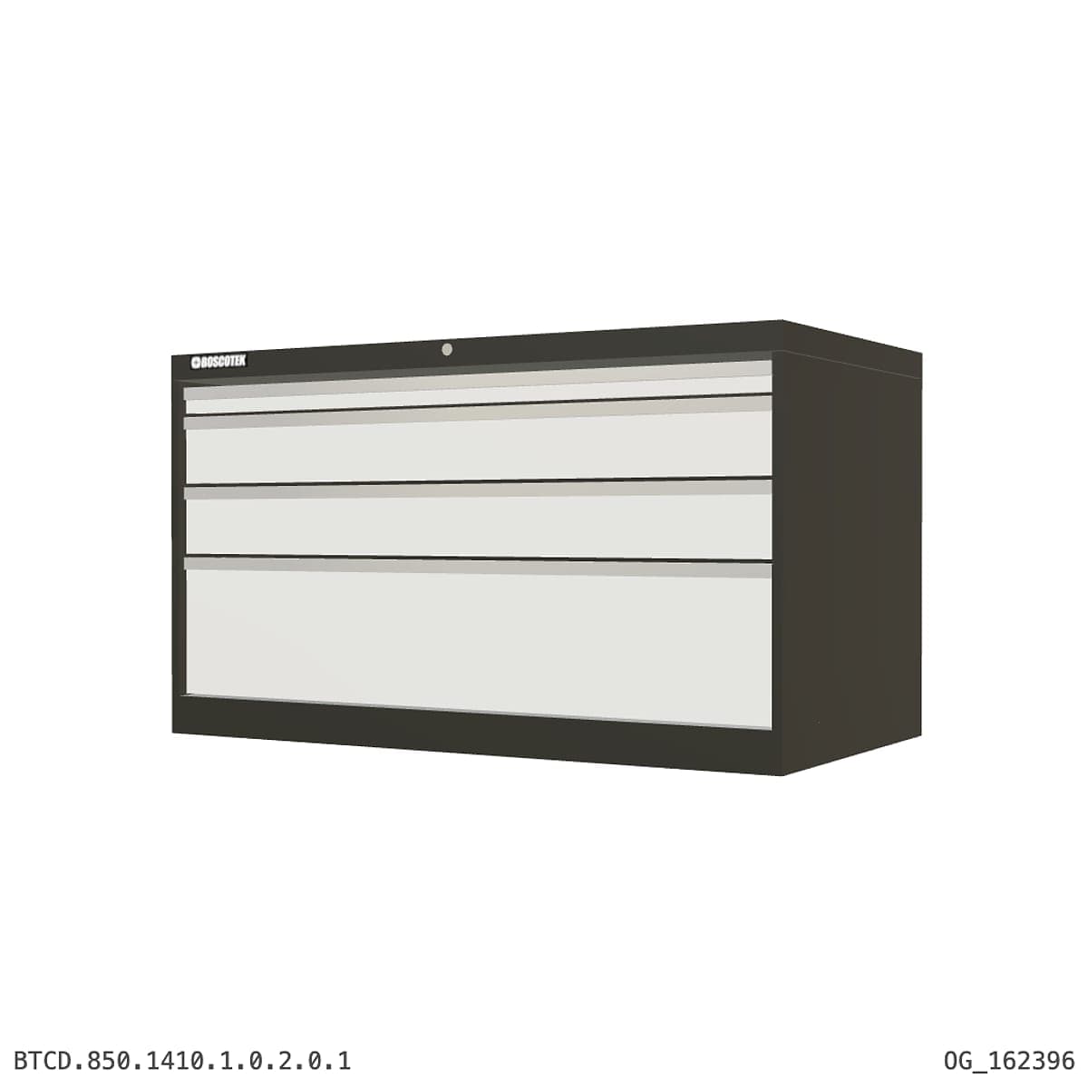 HD Cabinet 1410W × 850H — D Series, 4-Drawer by Boscotek