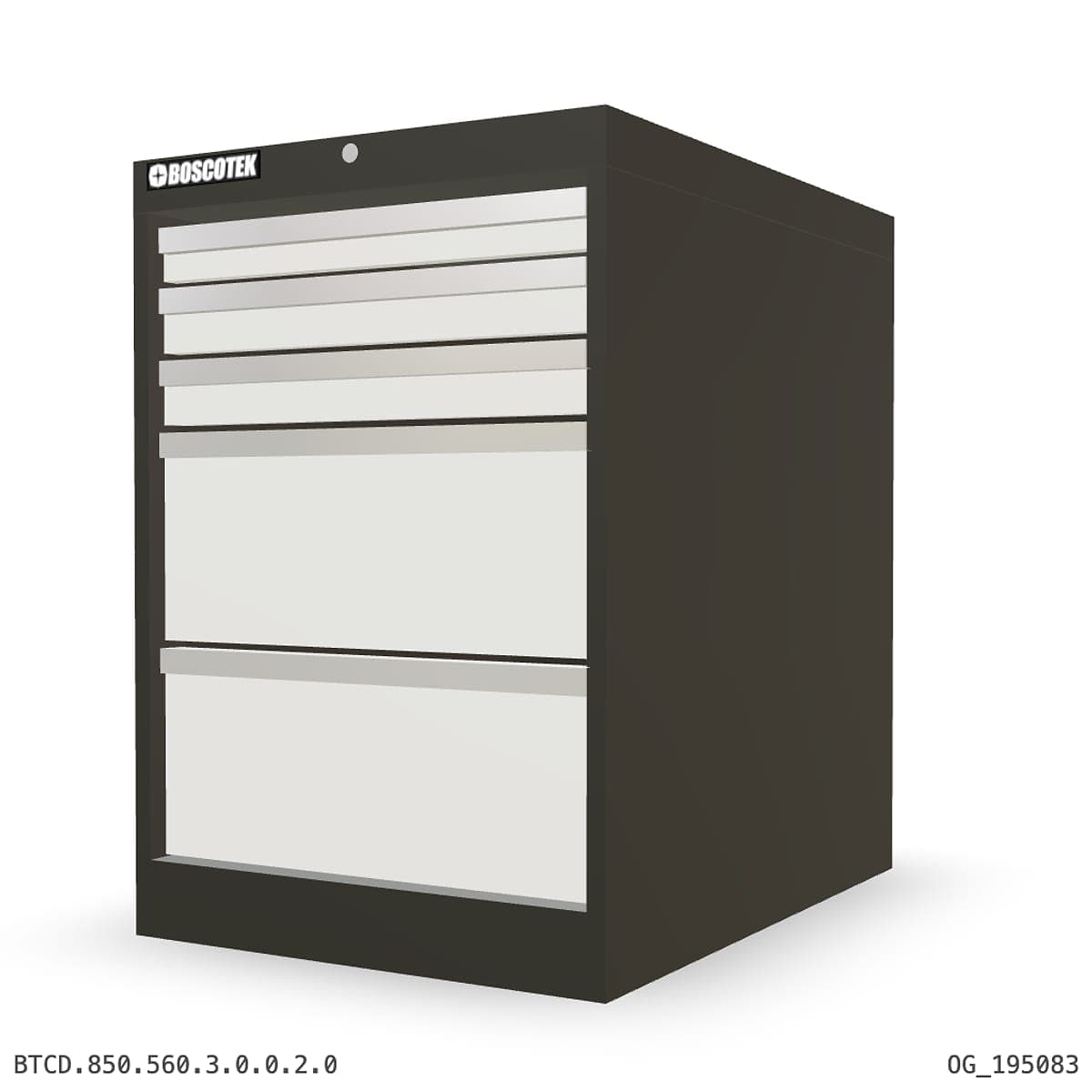 HD Cabinet 560W × 850H — D Series, 5-Drawer by Boscotek