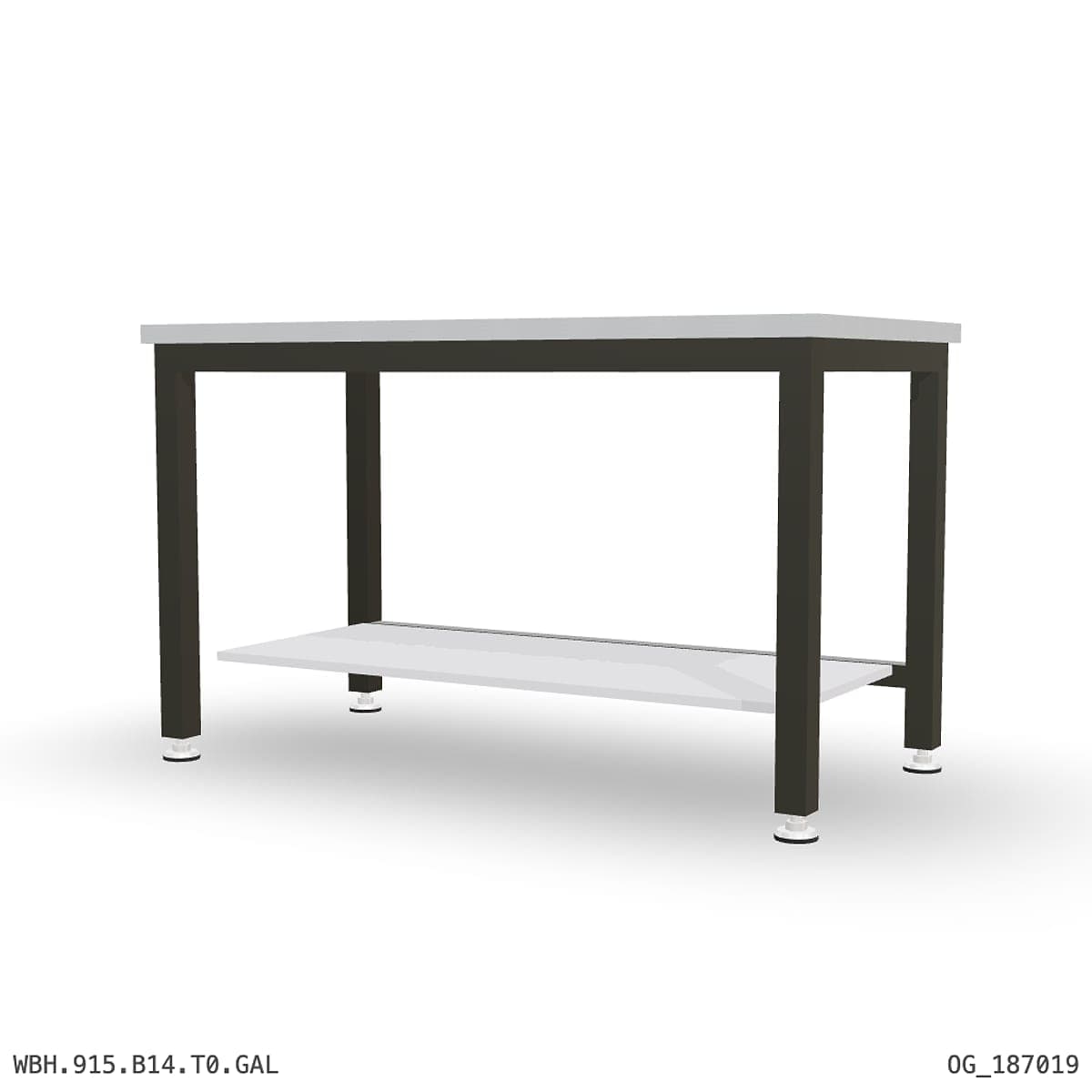 Heavy Duty Workbench 1500mm — Galvanised Steel, under-bench storage by Boscotek