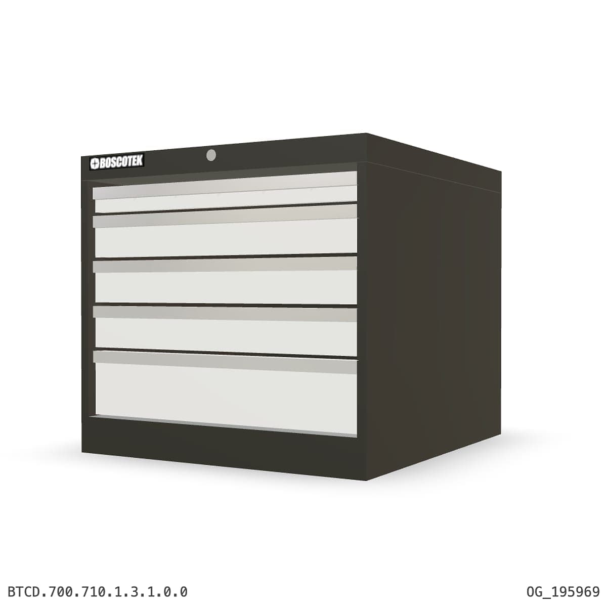 HD Cabinet 710W × 700H — D Series, 5-Drawer by Boscotek