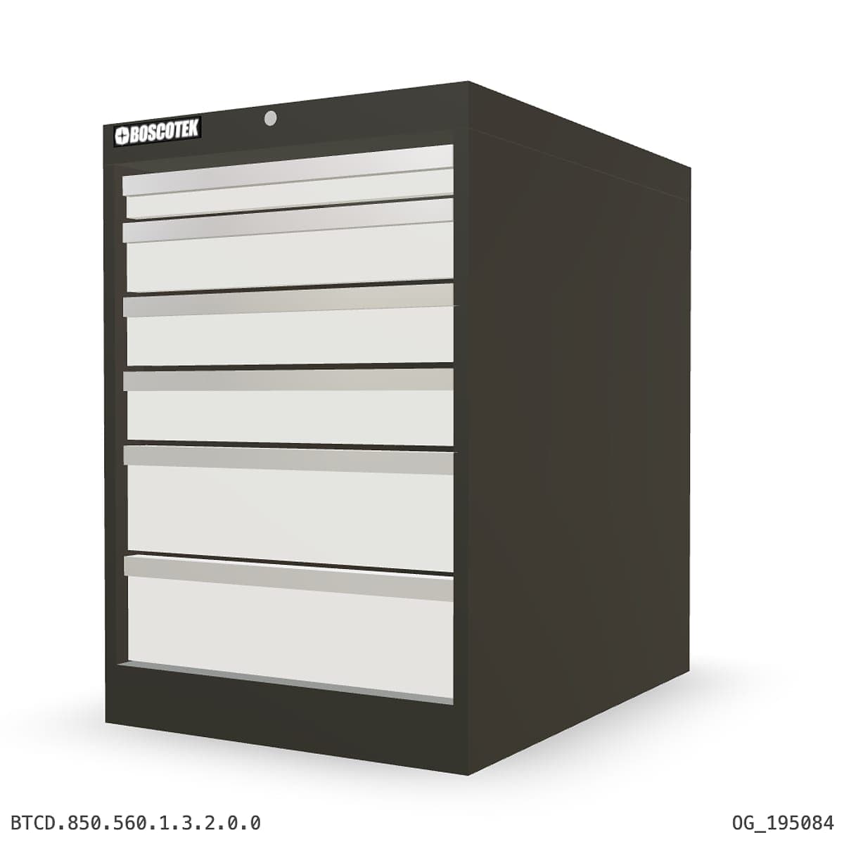 HD Cabinet 560W × 850H — D Series, 6-Drawer by Boscotek