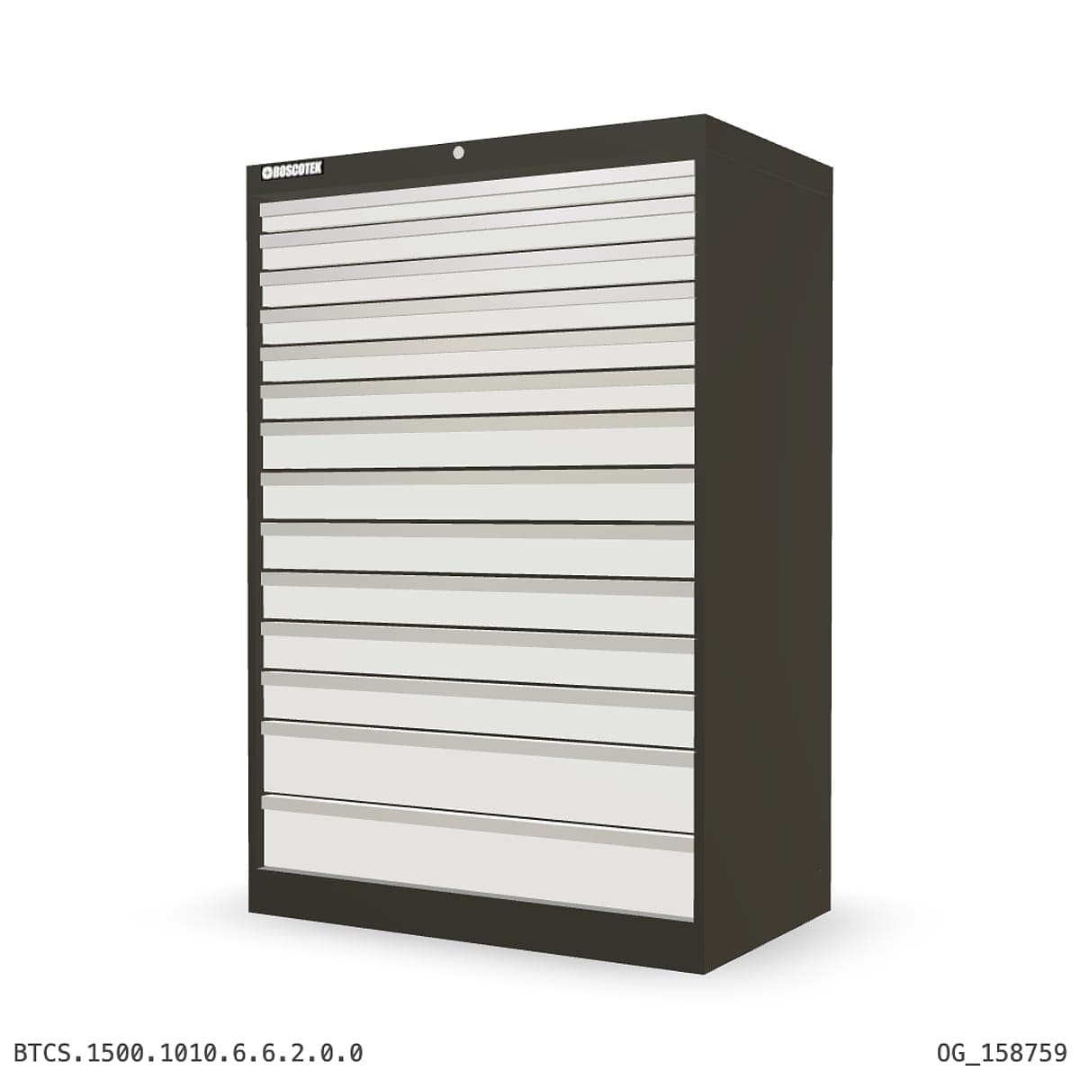 HD Cabinet 1010W × 1500H — S Series, 14-Drawer by Boscotek