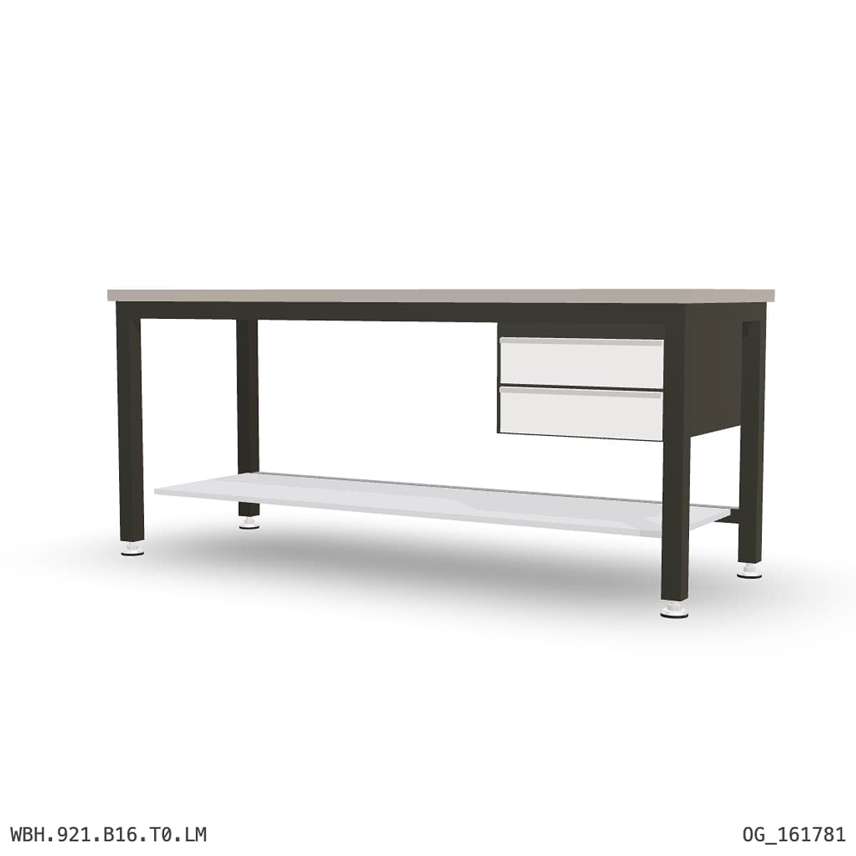 Heavy Duty Workbench 2100mm — Laminated Timber (42mm HDF), under-bench storage by Boscotek
