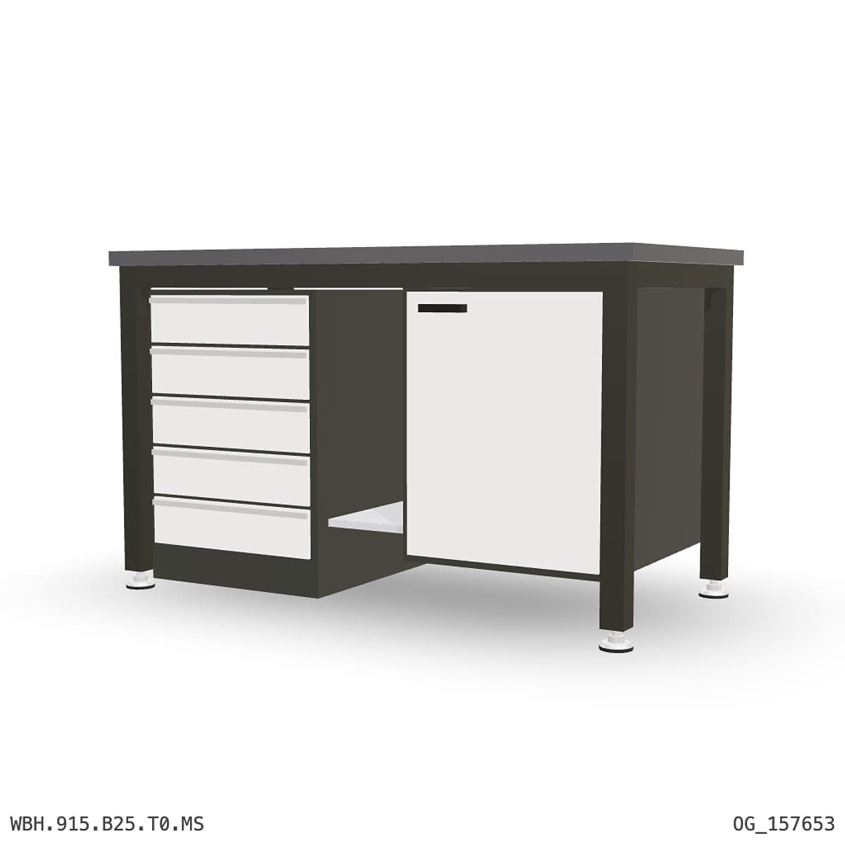 Heavy Duty Workbench 1500mm — 2mm Mild Steel, under-bench storage by Boscotek