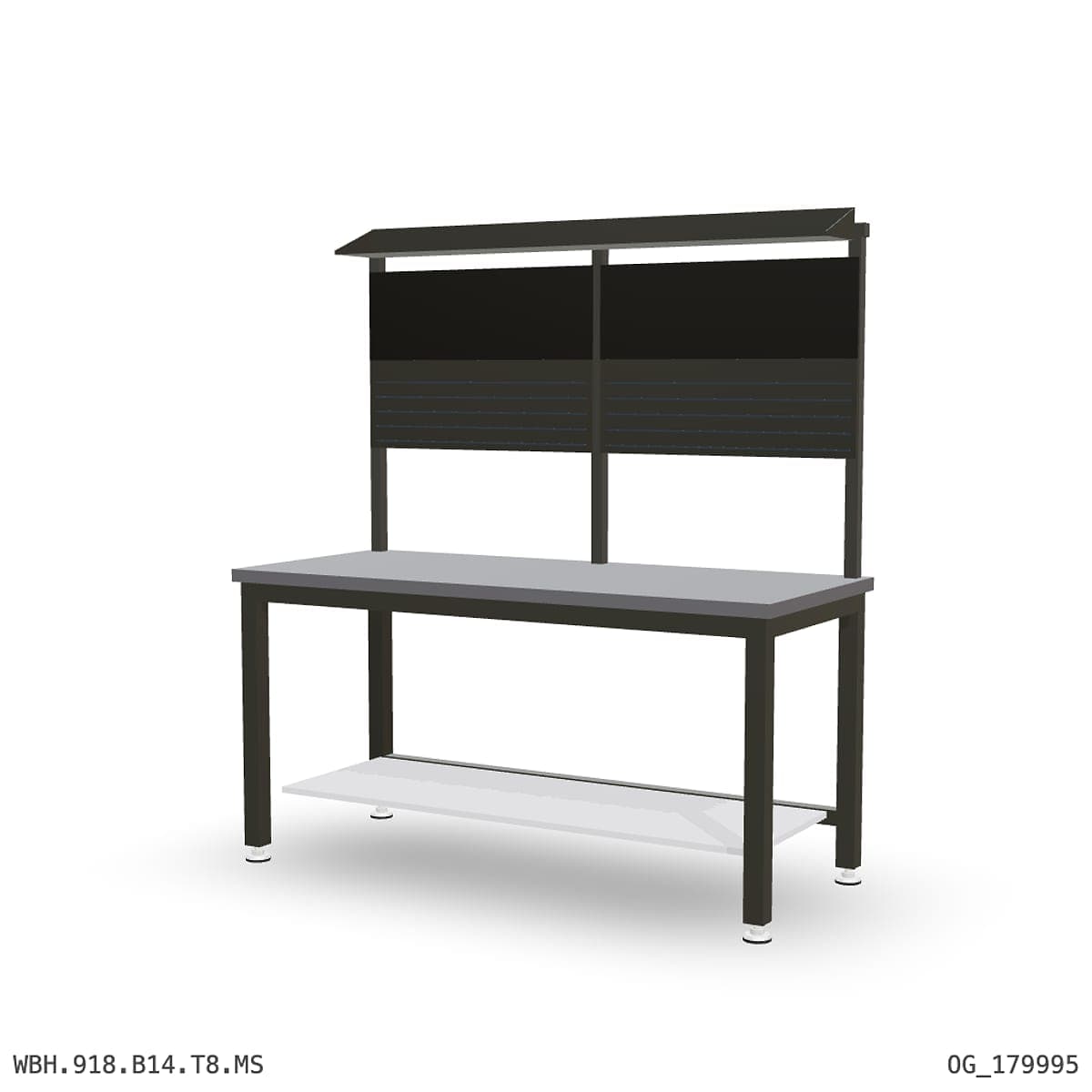 Heavy Duty Workbench 1800mm — 2mm Mild Steel, under-bench storage + overhead shelving by Boscotek