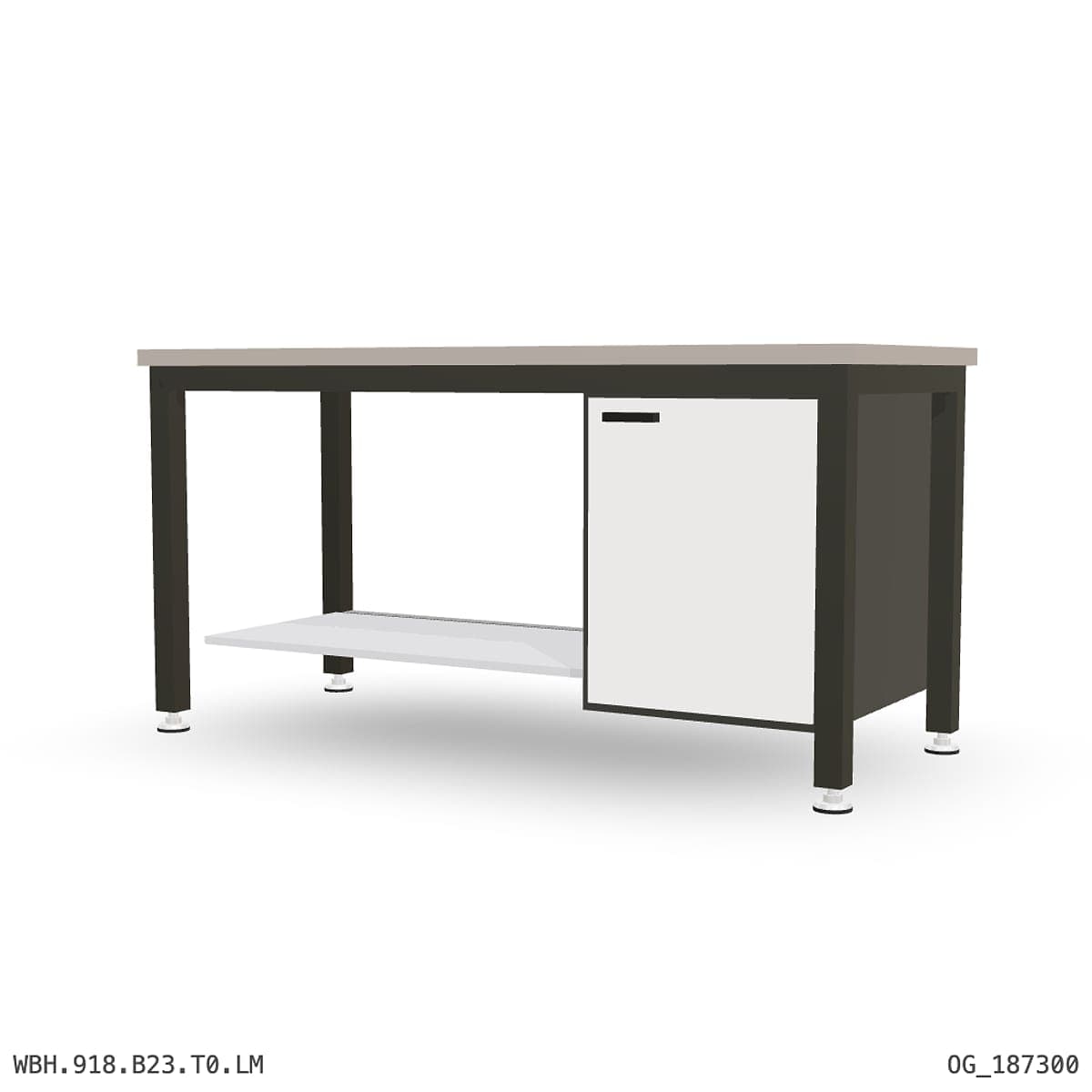 Heavy Duty Workbench 1800mm — Laminated Timber (42mm HDF), under-bench storage by Boscotek