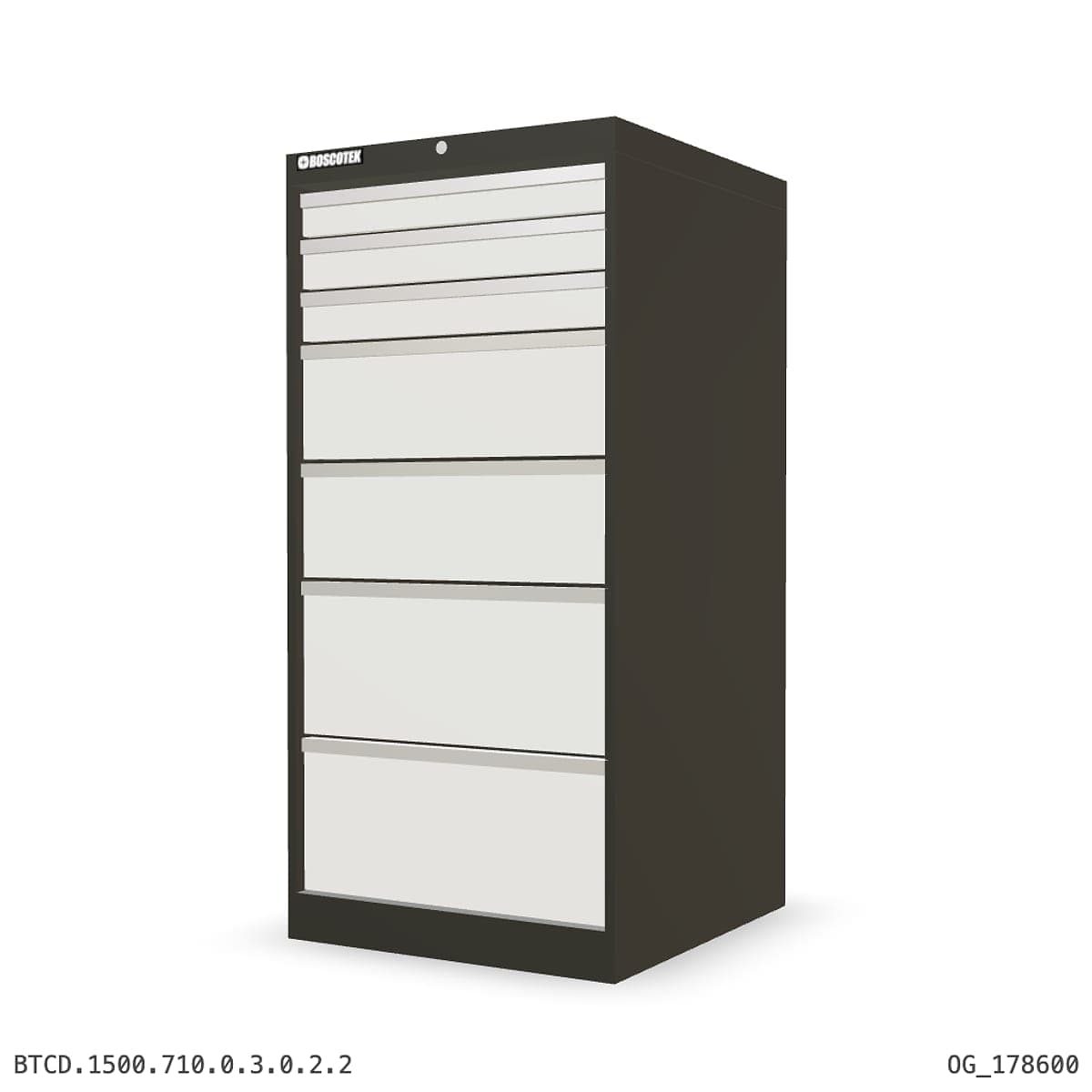 HD Cabinet 710W × 1500H — D Series, 7-Drawer by Boscotek