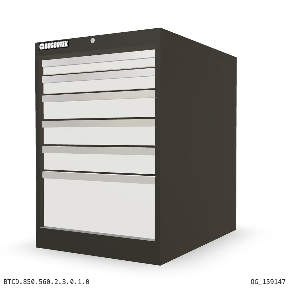 HD Cabinet 560W × 850H — D Series, 6-Drawer by Boscotek