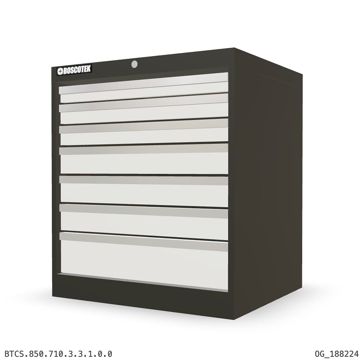 HD Cabinet 710W × 850H — S Series, 7-Drawer by Boscotek