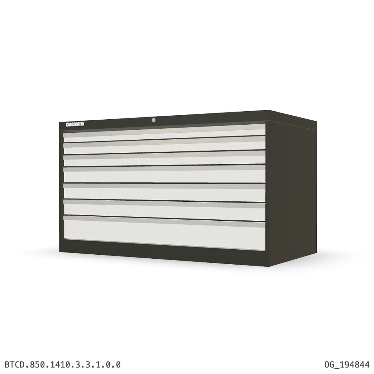 HD Cabinet 1410W × 850H — D Series, 7-Drawer by Boscotek