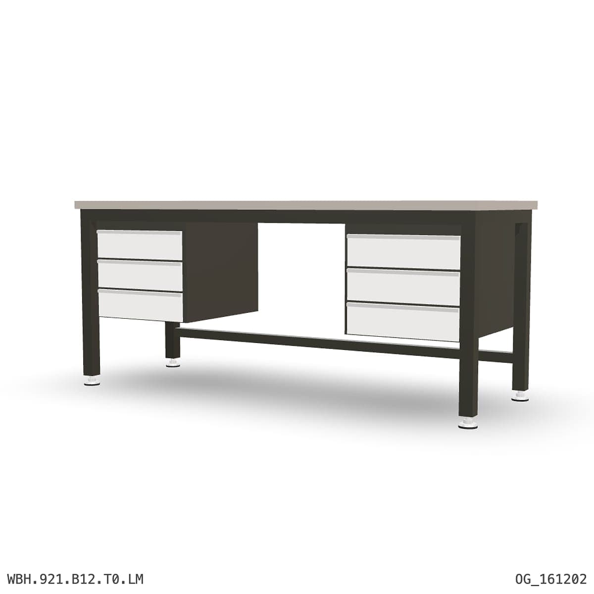 Heavy Duty Workbench 2100mm — Laminated Timber (42mm HDF), under-bench storage by Boscotek