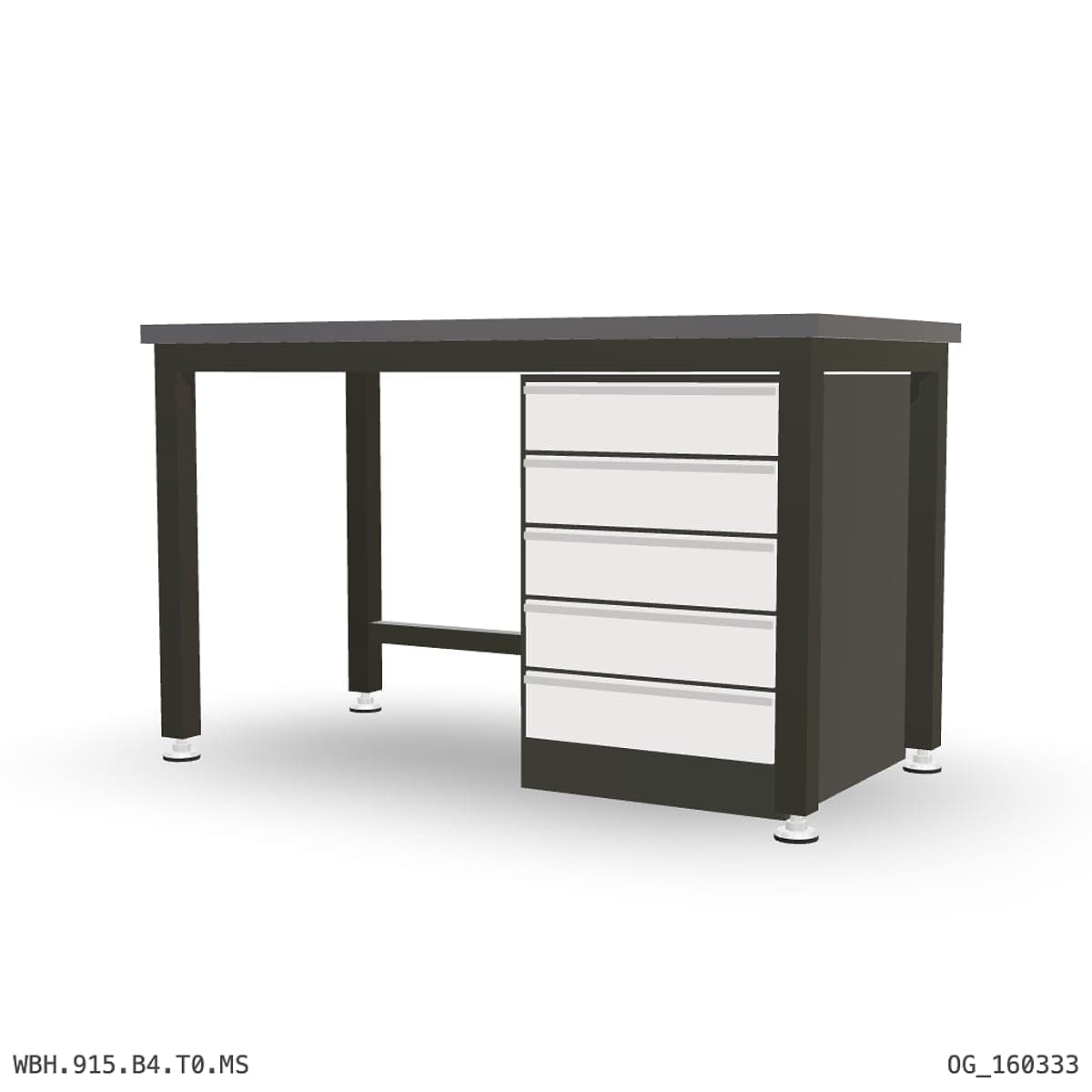 Heavy Duty Workbench 1500mm — 2mm Mild Steel, under-bench storage by Boscotek