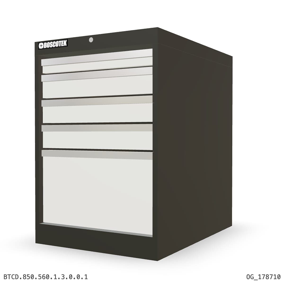 HD Cabinet 560W × 850H — D Series, 5-Drawer by Boscotek